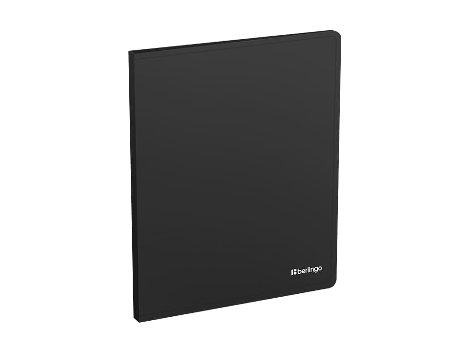 Папка с зажимом Berlingo "Soft Touch", 17мм, 700мкм, черная, с внутр. карманом