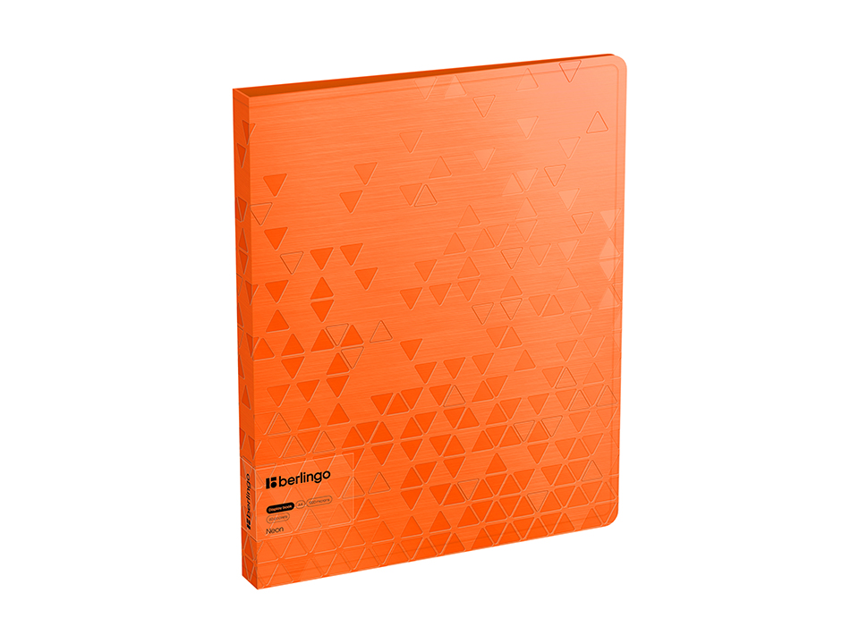 Папка с 60 вкладышами Berlingo "Neon", 24мм, 1000мкм, оранжевый неон, с внутр. карманом