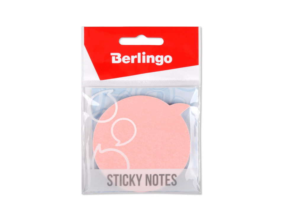 Самоклеящийся блок фигурный Berlingo "Диалог" 70*70мм, 50л., розовый неон, европодвес