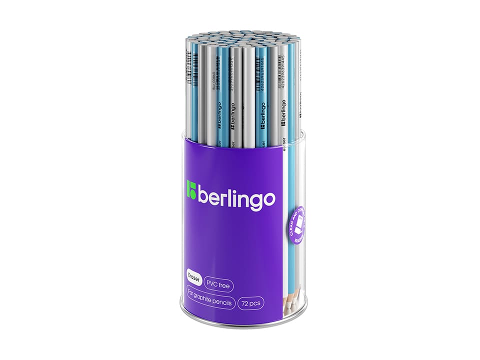 Ластик-карандаш Berlingo "Eraze 860", круглый, цвета ассорти