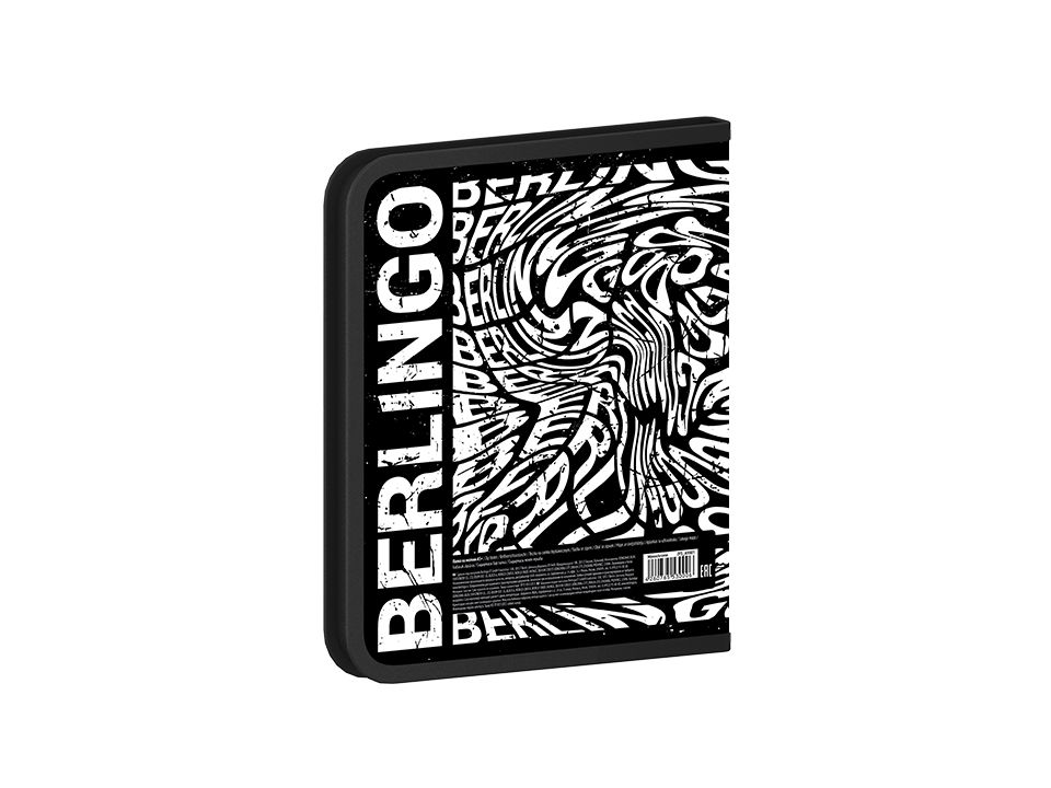 Папка на молнии Berlingo "Monochrome" А5+, 600мкм, с рисунком