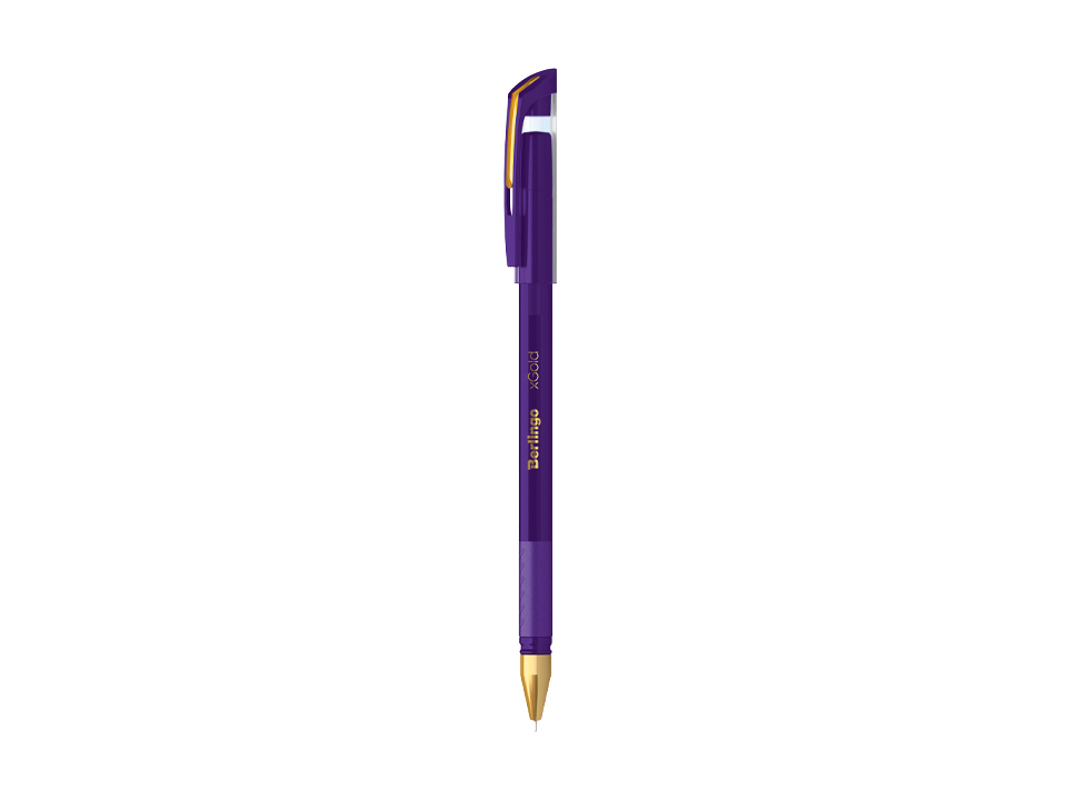 Ручка шариковая Berlingo "xGold" фиолетовая, 0,7мм, игольчатый стержень, грип