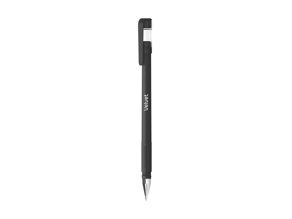 Ручка гелевая Berlingo "Velvet" черная, 0,5мм, прорезиненный корпус