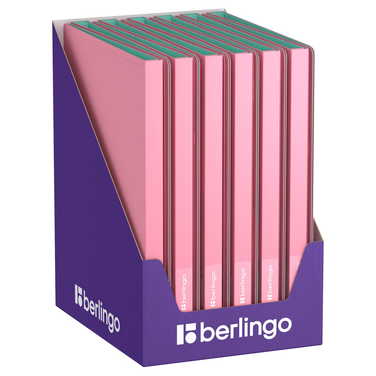 Папка с 30 вкладышами Berlingo "Haze", 17мм, 600мкм, с внутр. карманом, розовая, софт-тач
