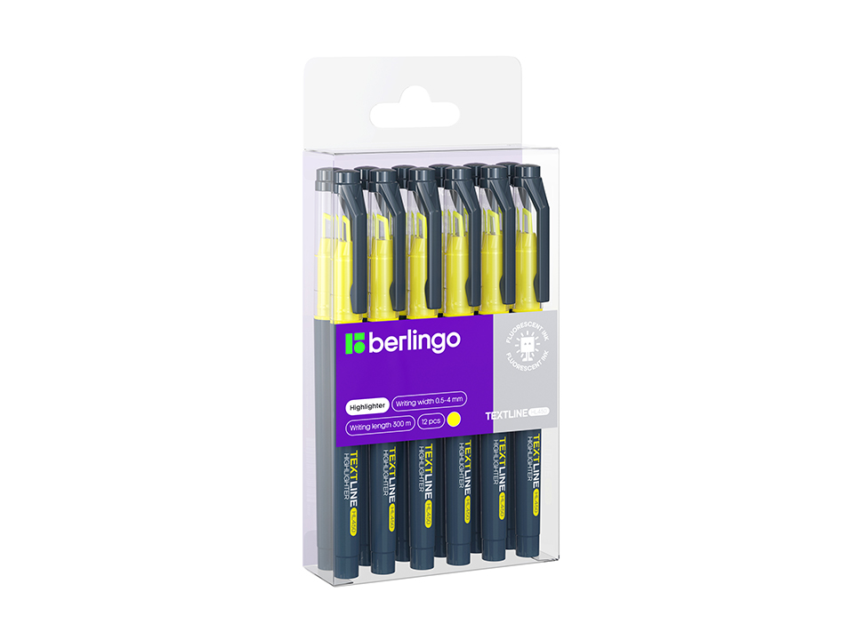 Текстовыделитель Berlingo "Textline HL450" желтый, 0,5-4мм