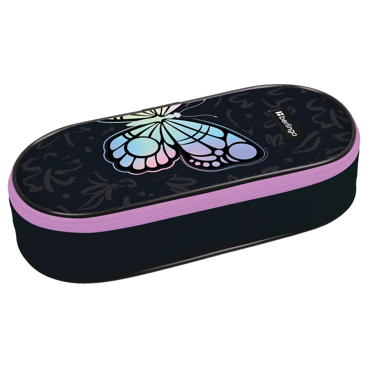 Пенал корпусный 1 отделение, 220*90*45 мм, Berlingo "Butterfly Effect", полиэстер