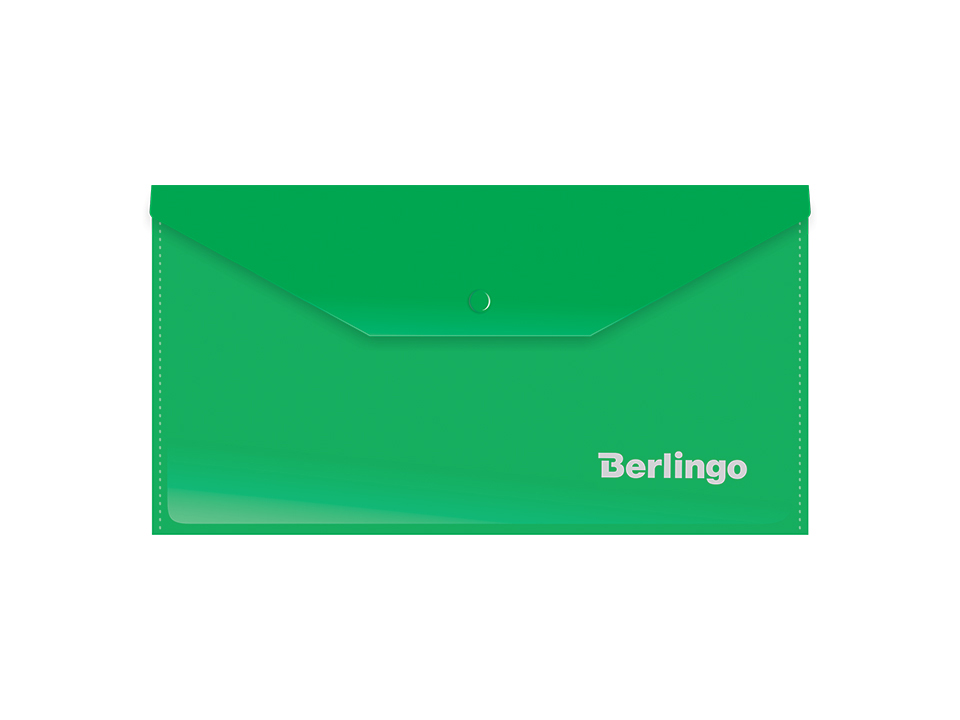 Папка-конверт на кнопке Berlingo, С6, 180мкм, зеленая