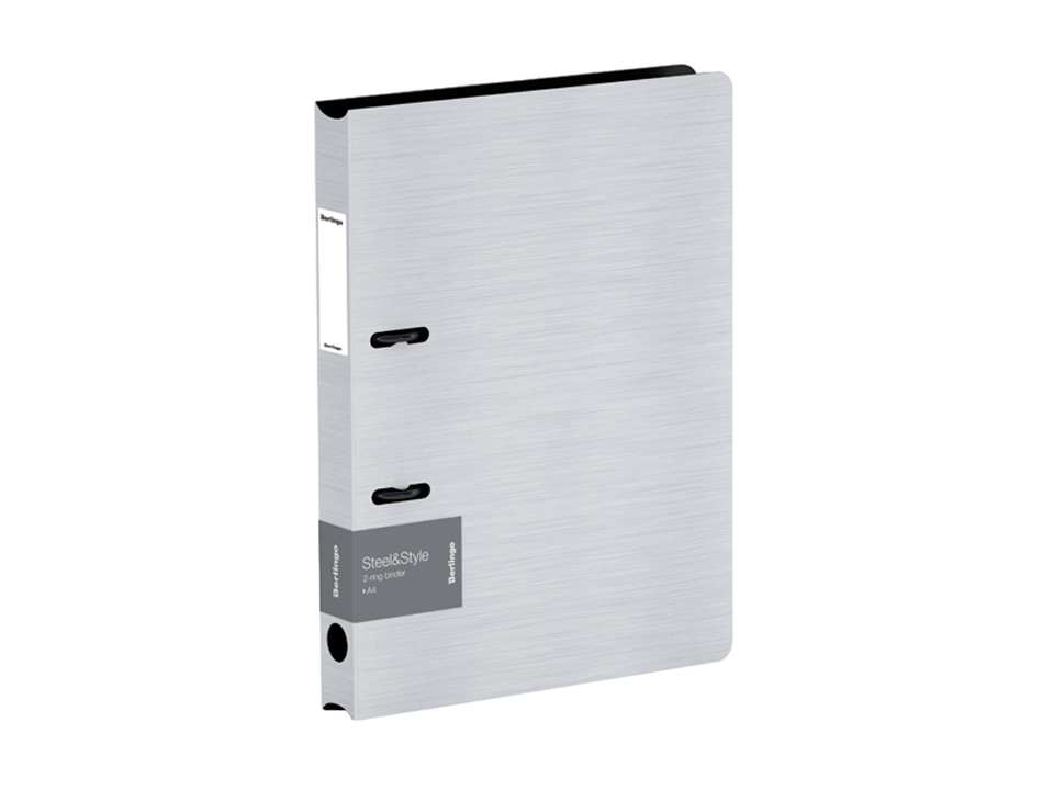 Папка на 2 кольцах Berlingo "Steel&Style", 35мм, 2000мкм, D-кольца, пластик (полифом), белая