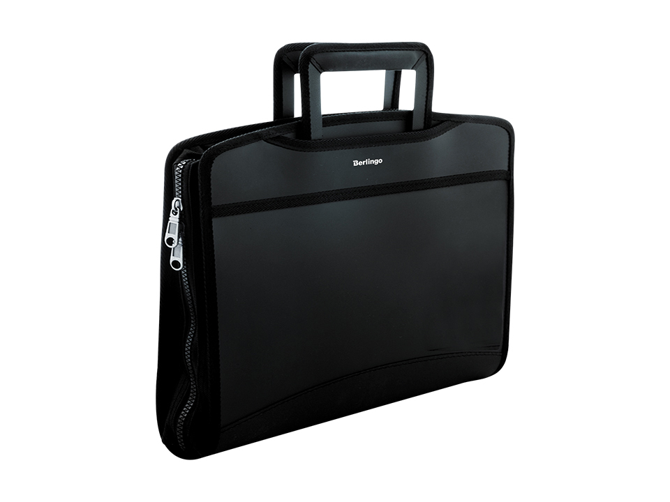 Папка-портфель 8 отделений Berlingo "Silk Touch", А4, 380*280*45мм, 700мкм, черная