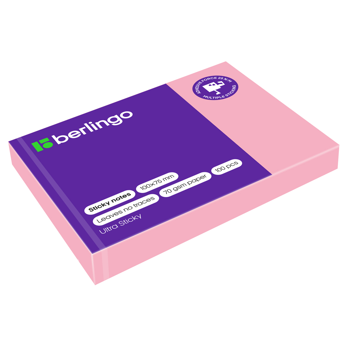 Самоклеящийся блок Berlingo "Ultra Sticky", 100*75мм, 100л., пастель ...