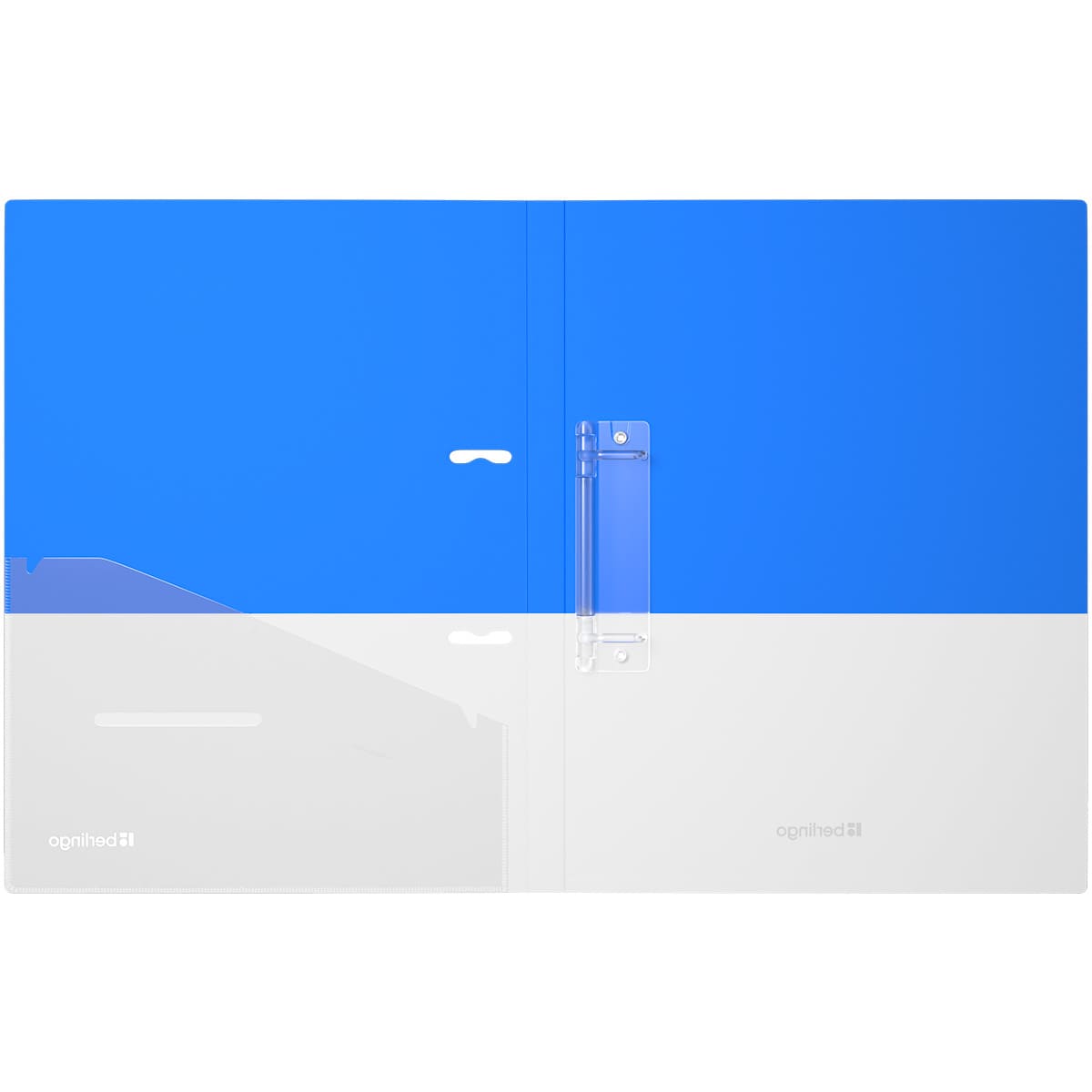 Папка на 2 кольцах Berlingo "Semicolor" А4, 20мм, 700мкм, пласт. кольца, с внутр. карманом, голубая, софт-тач