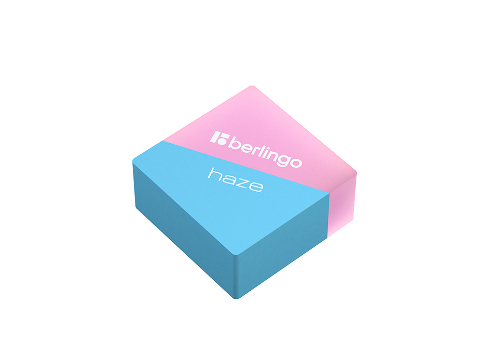 Ластик Berlingo "Haze ", прямоугольный, цвета ассорти, 34*34*14мм