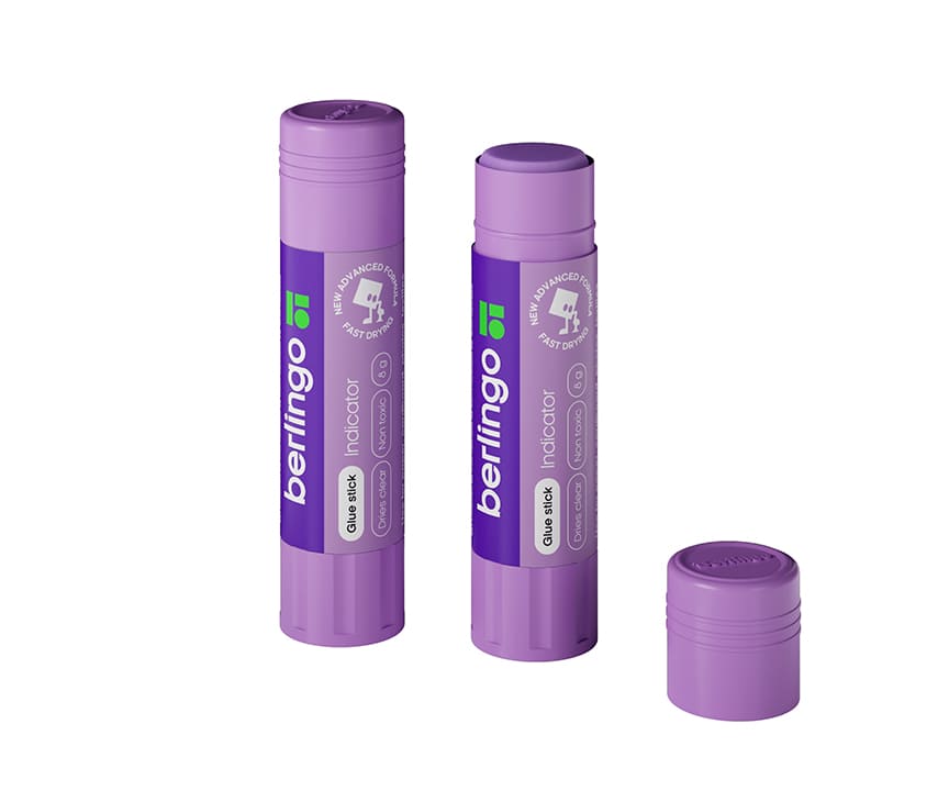 Клей-карандаш Berlingo "Indicator", 08г, с цветным индикатором, ПВП