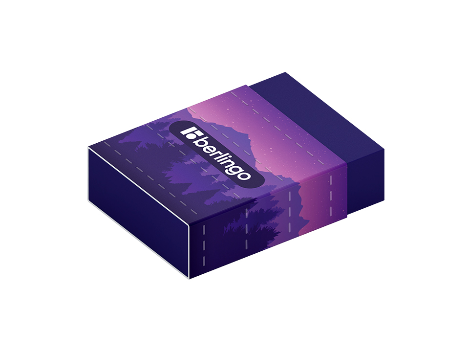 Ластик Berlingo "Scenic", Eco-PVC, картонный держатель, 45*32*11мм