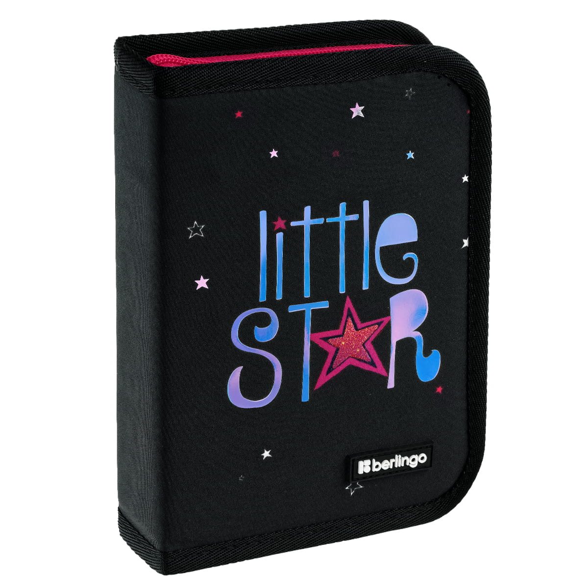 Пенал 1 отделение, 200*140*40 мм, Berlingo "Little Star", 2 дополнительные откидные секции, полиэстер