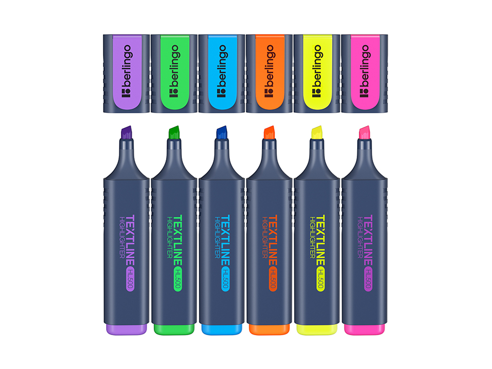 Набор текстовыделителей Berlingo "Textline HL500" 06цв., 1-5мм, чехол с европодвесом