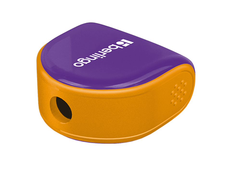 Точилка пластиковая Berlingo "Fuze Ergo" 1 отверстие, контейнер, ассорти, блистер, европодвес