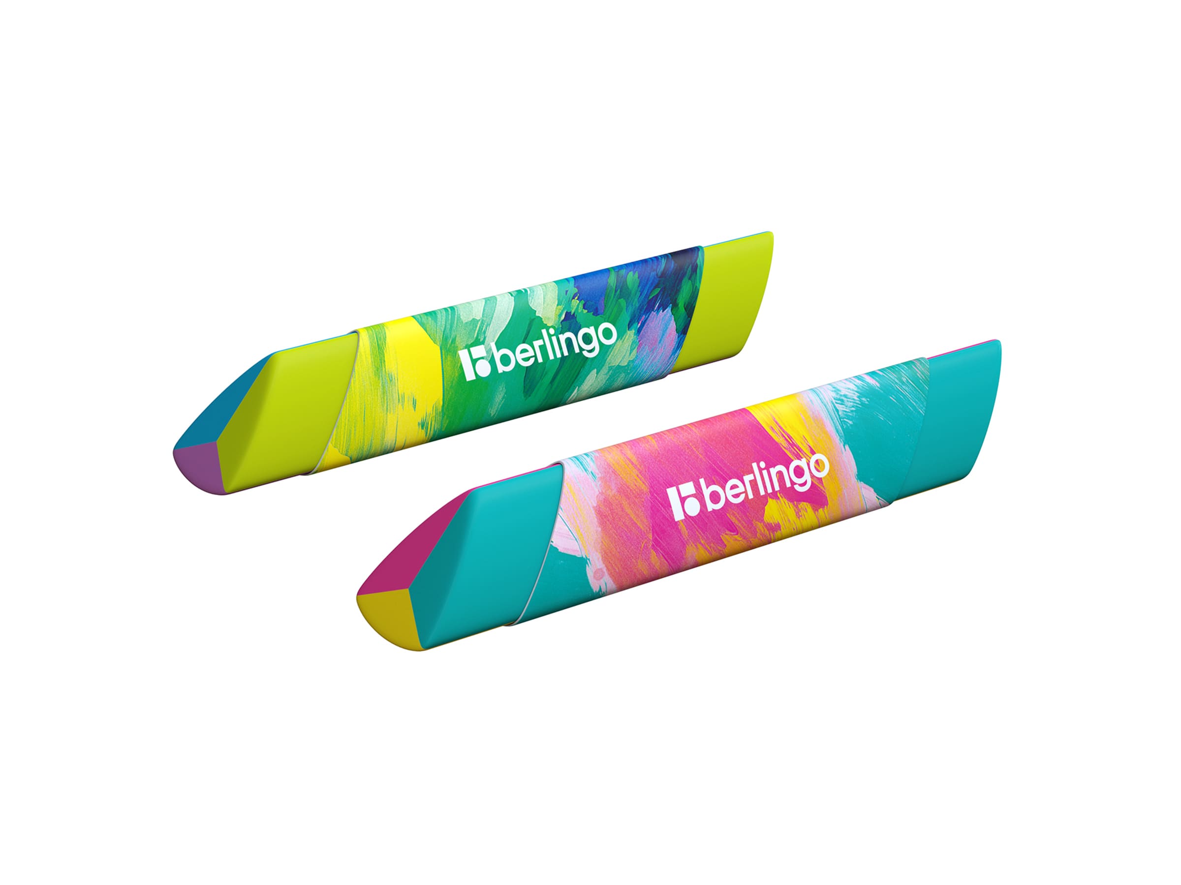 Ластик Berlingo "Collision XS", треугольный, скошенный, термопластичная резина, 80*15*15мм, ассорти