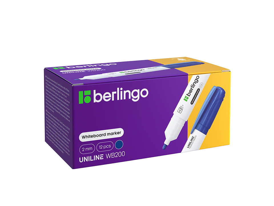 Маркер для белых досок Berlingo "Uniline WB200" синий, пулевидный, 2мм