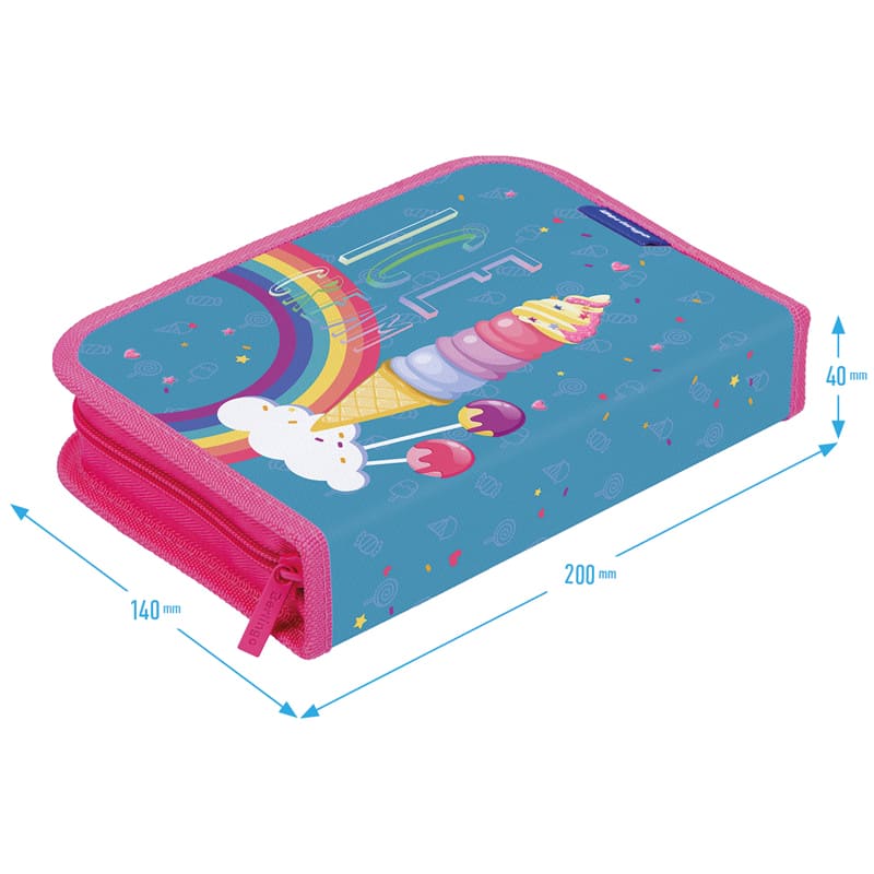Пенал 1 отделение, 200*140*40 Berlingo "Rainbow ice-cream", полиэстер, блестки