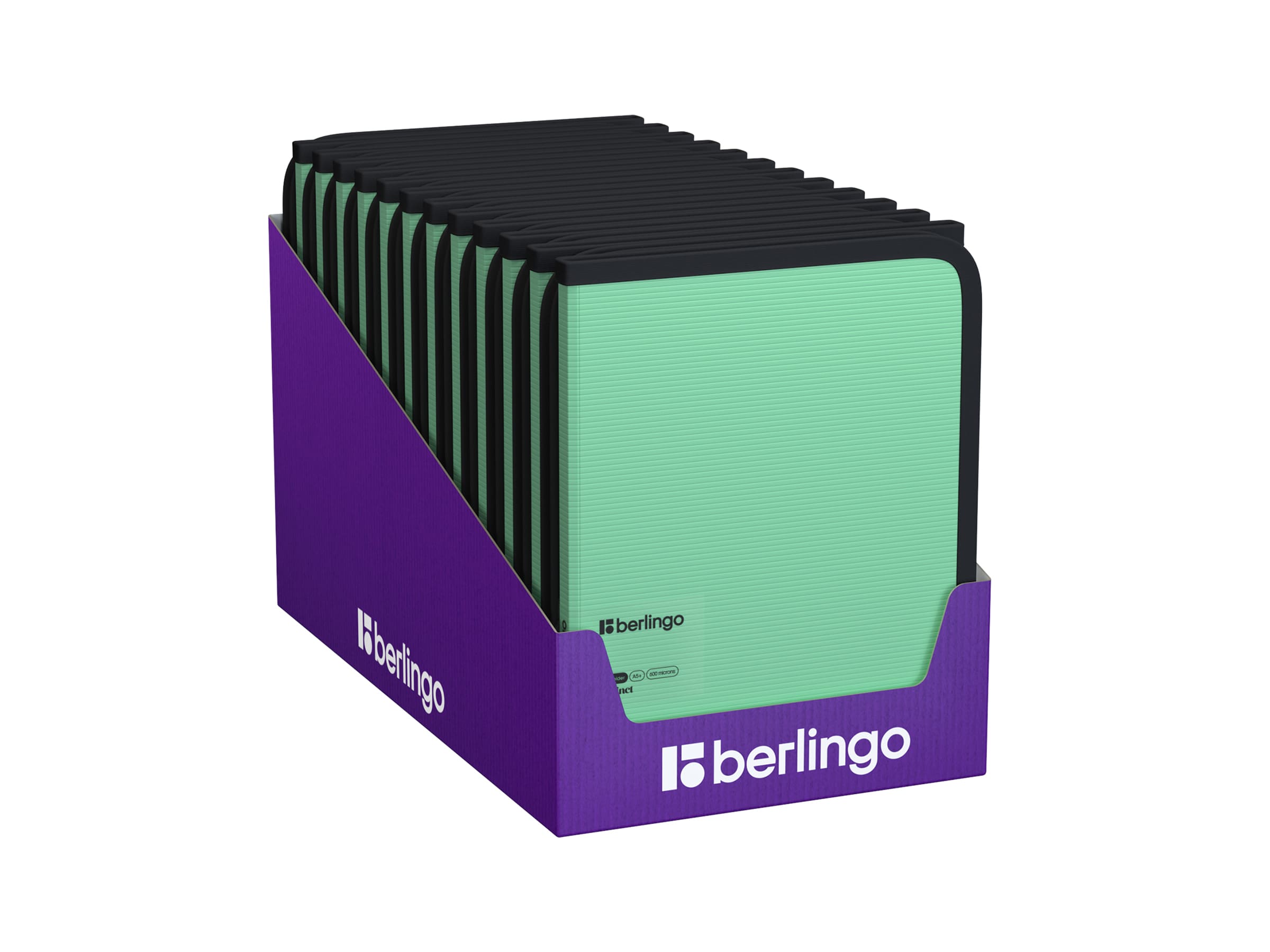 Папка на молнии Berlingo "Instinct" А5+, 600мкм, мятный