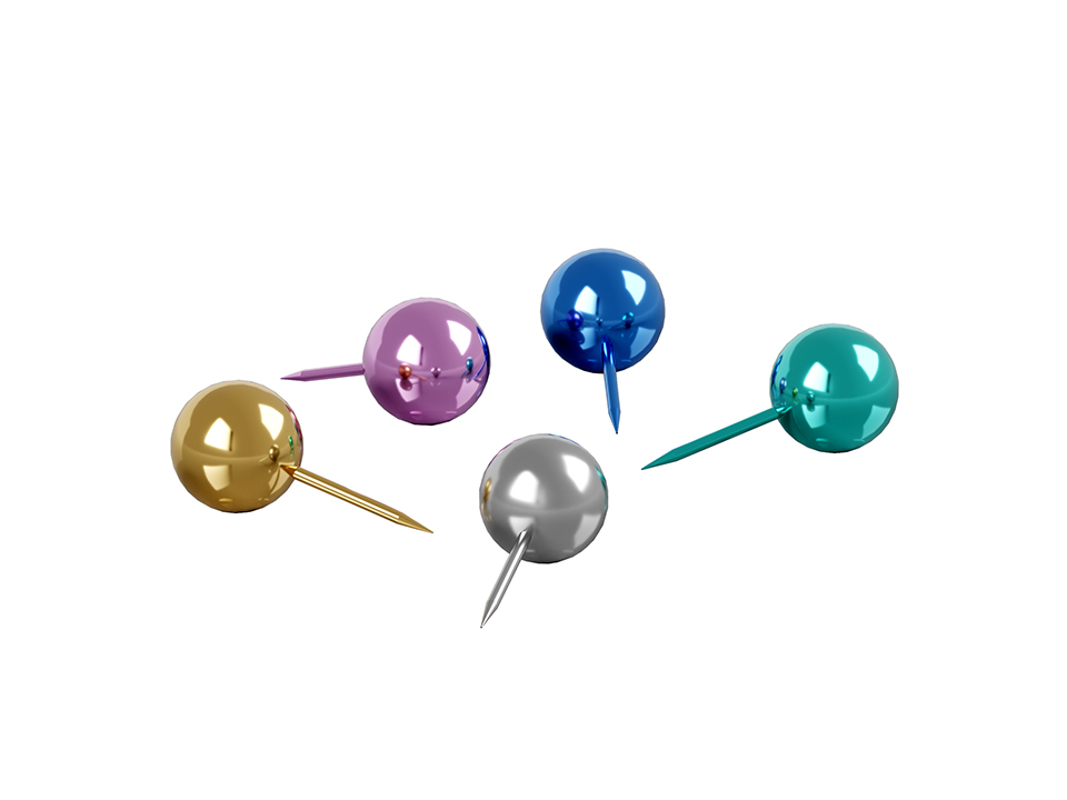 Кнопки силовые Berlingo, 50шт., металлизированные, ассорти, пласт. упак., европодвес