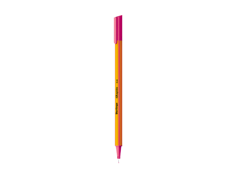 Ручка капиллярная Berlingo "Rapido" розовая, 0,4мм, трехгранная