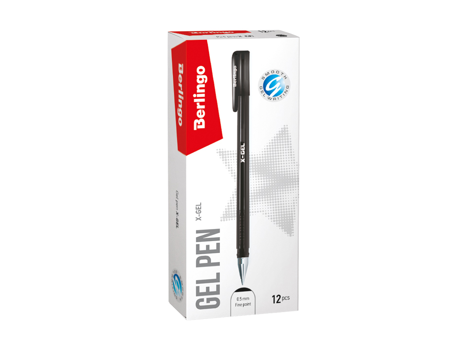 Ручка гелевая Berlingo "X-Gel" черная, 0,5мм