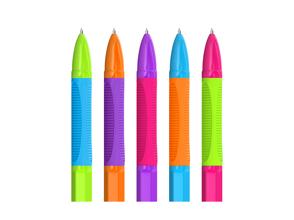 Ручка шариковая Berlingo "Tribase grip fuze" синяя, 0,7мм, грип, ассорти