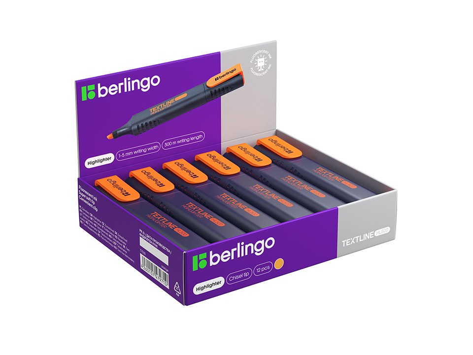 Текстовыделитель Berlingo "Textline HL500" оранжевый, 1-5мм