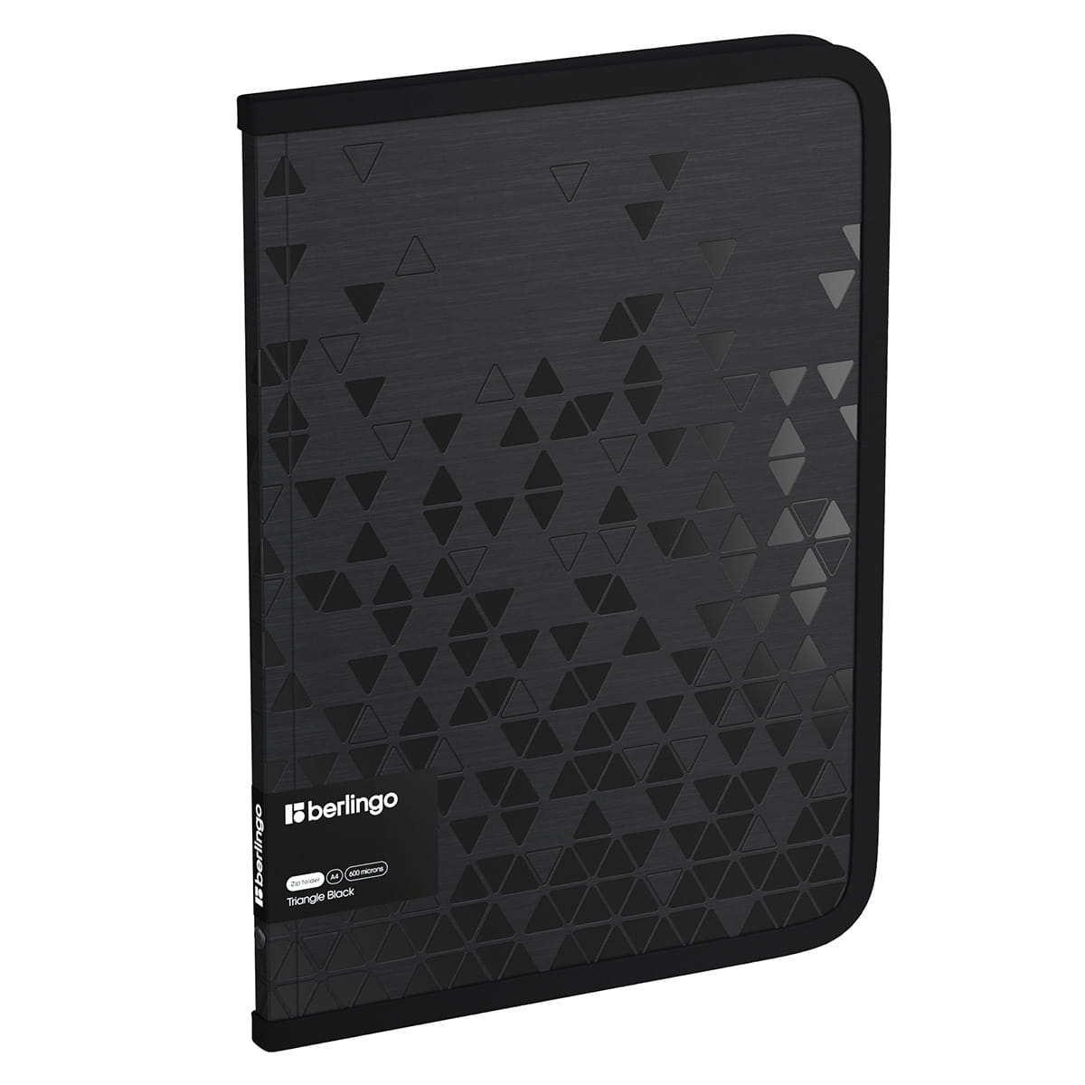 Папка на молнии Berlingo "Triangle Black" А4, 600мкм, черная