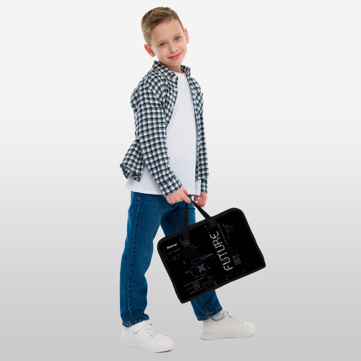 Папка с ручками 1 отделение, А4 Berlingo "FutureX", 340*245*75мм, пластик, на молнии