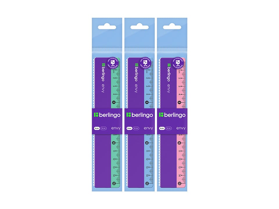 Линейка 15см Berlingo "Envy", пластиковая, ассорти, европодвес