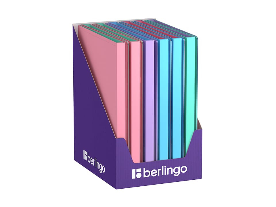 Папка с пружинным скоросшивателем Berlingo "Haze", 17мм, 600мкм, с внутр. карманом, софт-тач, ассорти