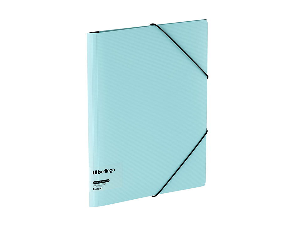Папка на резинке Berlingo "Instinct" А4, пластик, 600мкм, аквамарин