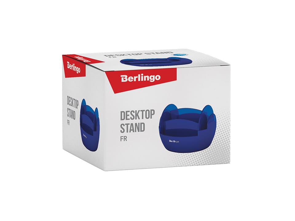 Настольная подставка Berlingo "FR", пластиковая, вращающаяся, синяя