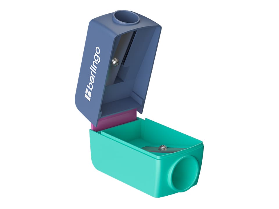 Точилка пластиковая Berlingo "ColorShift" 2 отверстия, контейнер, ассорти, туба