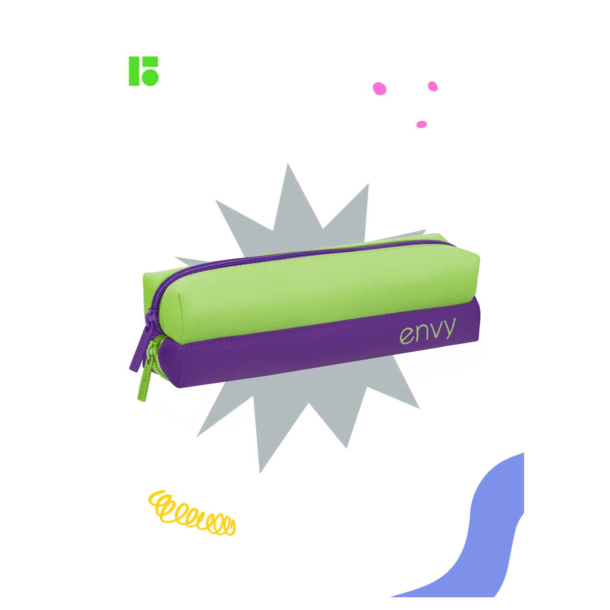 Пенал-косметичка 2 отделения, 205*50*55 Berlingo "Envy", зеленый