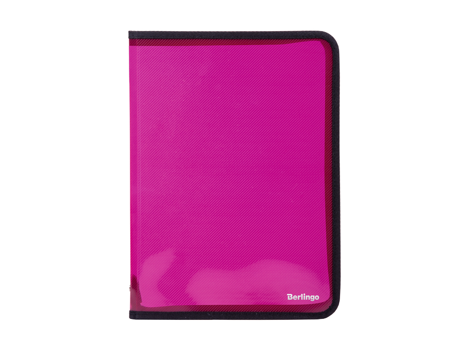 Папка пластиковая А4 на молнии, 500мкм, розовая