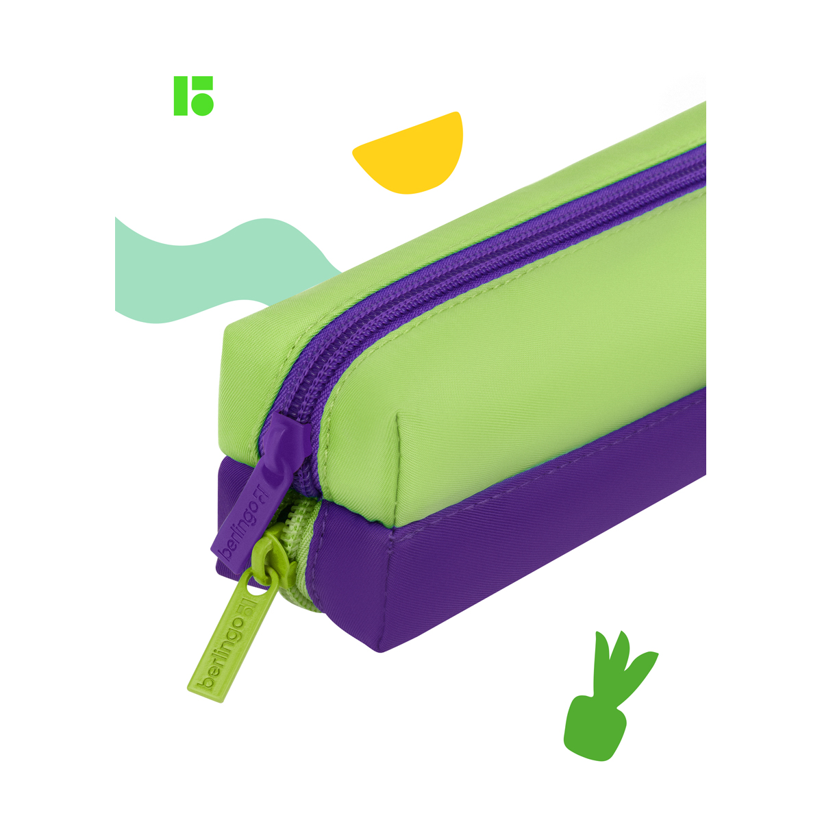 Пенал-косметичка 2 отделения, 205*50*55 Berlingo "Envy", зеленый