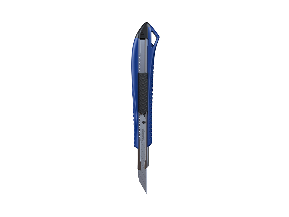 Нож канцелярский 9мм Berlingo "Razzor 200", auto-lock, металл. направл., синий, европодвес