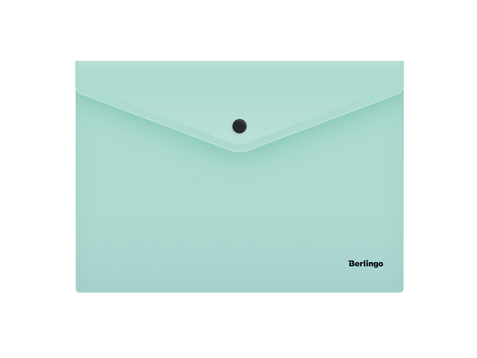 Папка-конверт на кнопке Berlingo "Instinct" А4, 180мкм, мятный