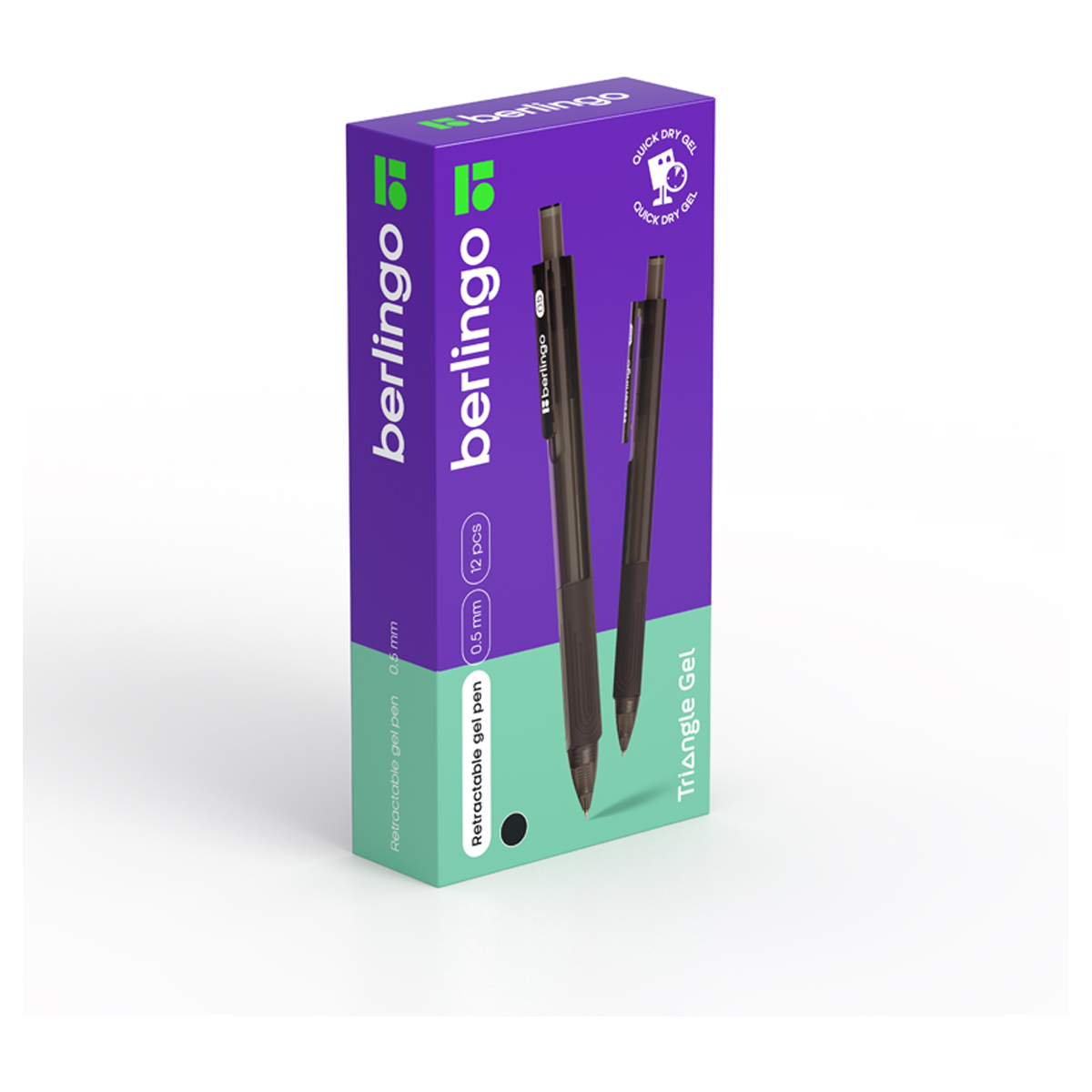 Ручка гелевая автоматическая Berlingo "Triangle gel RT" черная, 0,5мм, грип