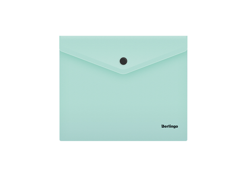 Папка-конверт на кнопке Berlingo "Instinct" А5+, 180мкм, мятный