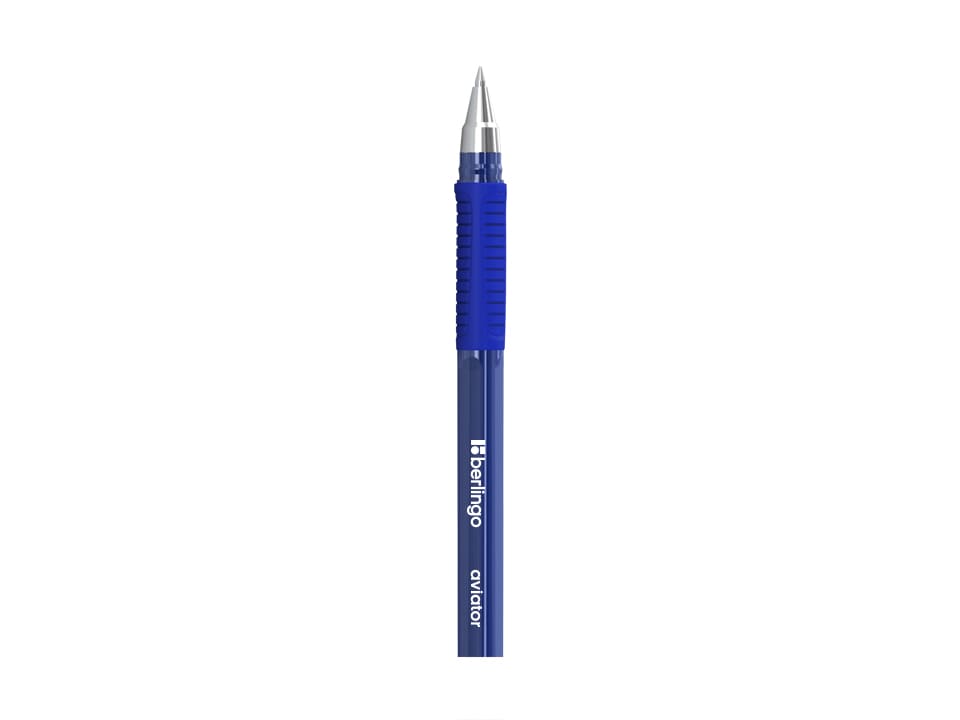 Ручка шариковая Berlingo "Aviator" синяя, 0,7мм, грип