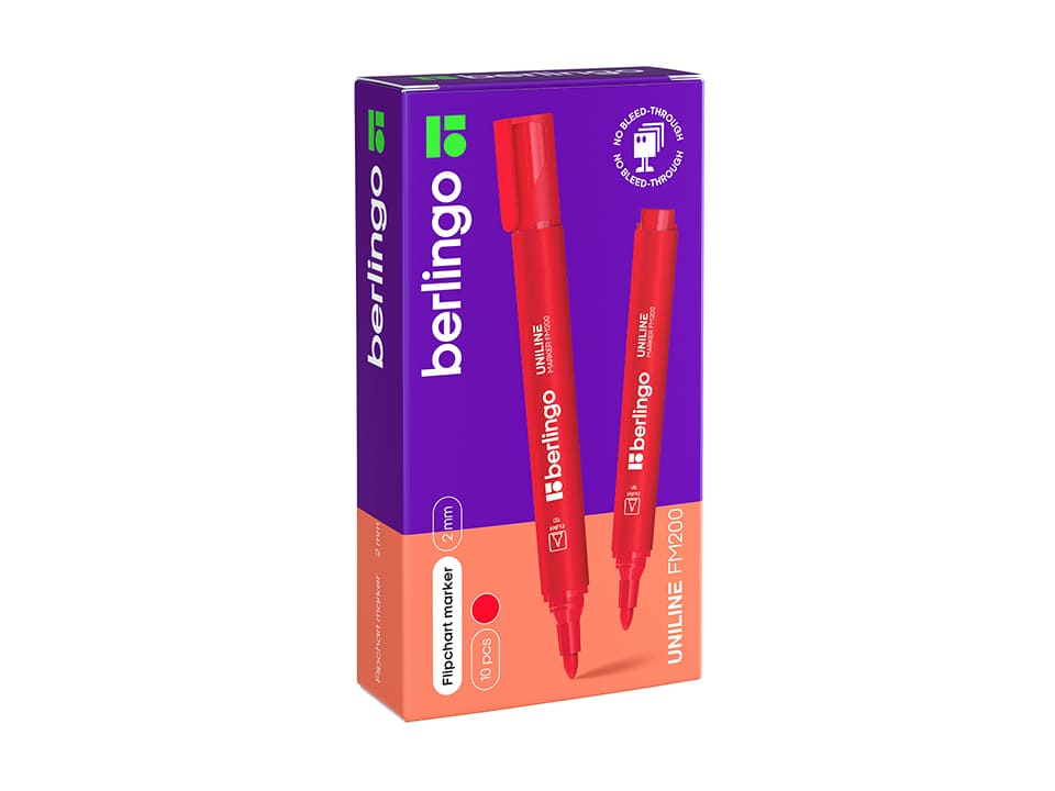 Маркер для флипчартов Berlingo "Uniline FM200" красный, пулевидный, 2мм