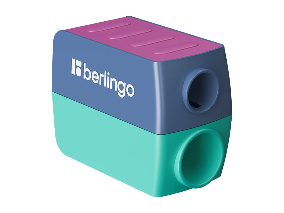 Точилка пластиковая Berlingo "ColorShift" 2 отверстия, контейнер, ассорти, туба