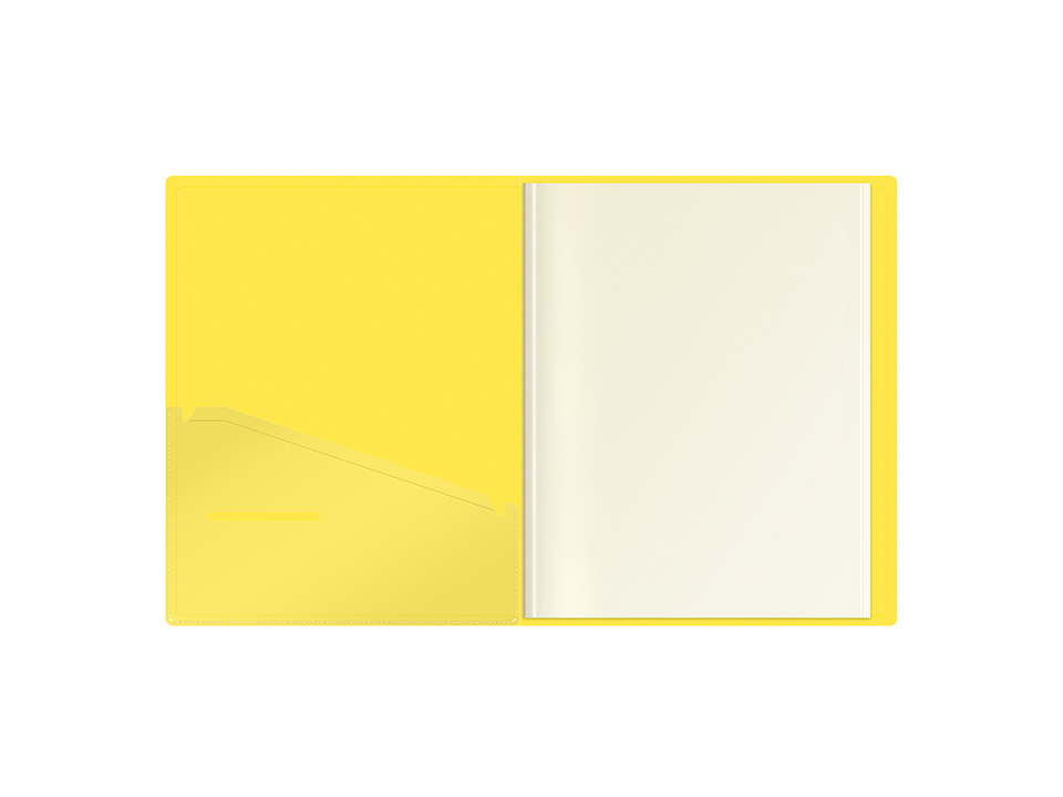 Папка с 30 вкладышами Berlingo "Soft Touch", 17мм, 700мкм, желтая, с внутр. карманом