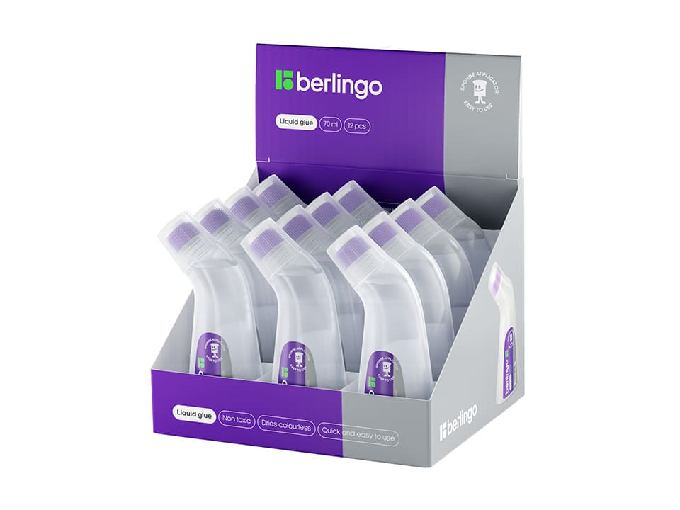 Клей канцелярский Berlingo, с губчатым аппликатором, 70мл