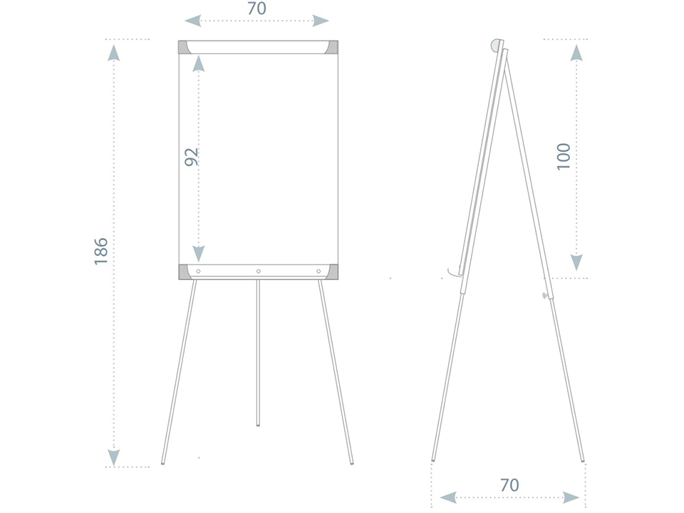 Флипчарт Berlingo "Premium", 70*100см, на треноге, регулировка по высоте, полочка